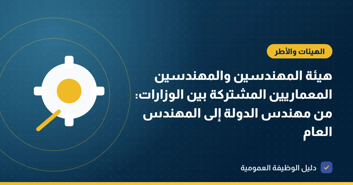 هيئة المهندسين والمهندسين المعماريين المشتركة بين الوزارات: من مهندس الدولة إلى المهندس العام